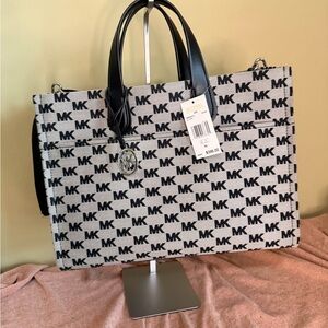 Michael Kors Monogram Black and White Tote/ Crossbody